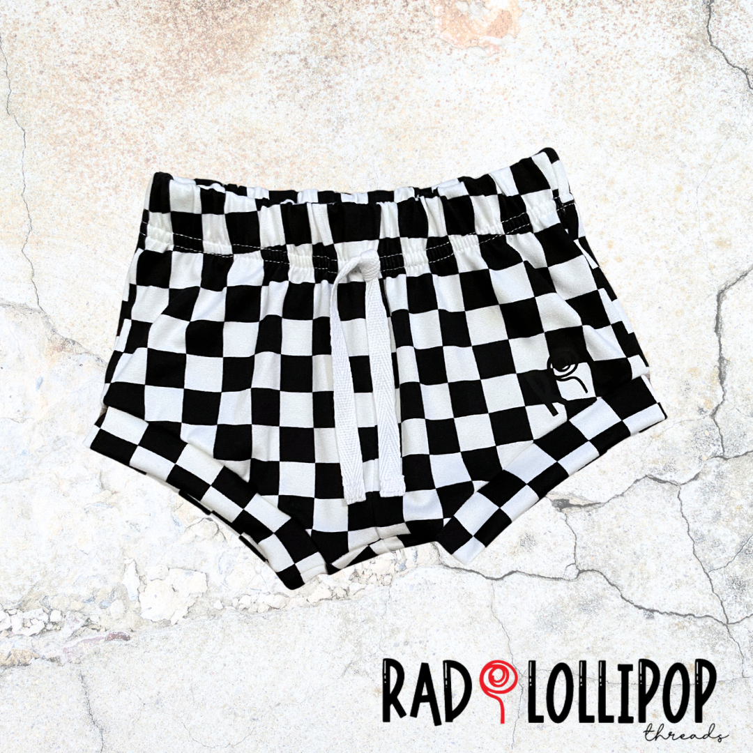 Black and White Check Shorties