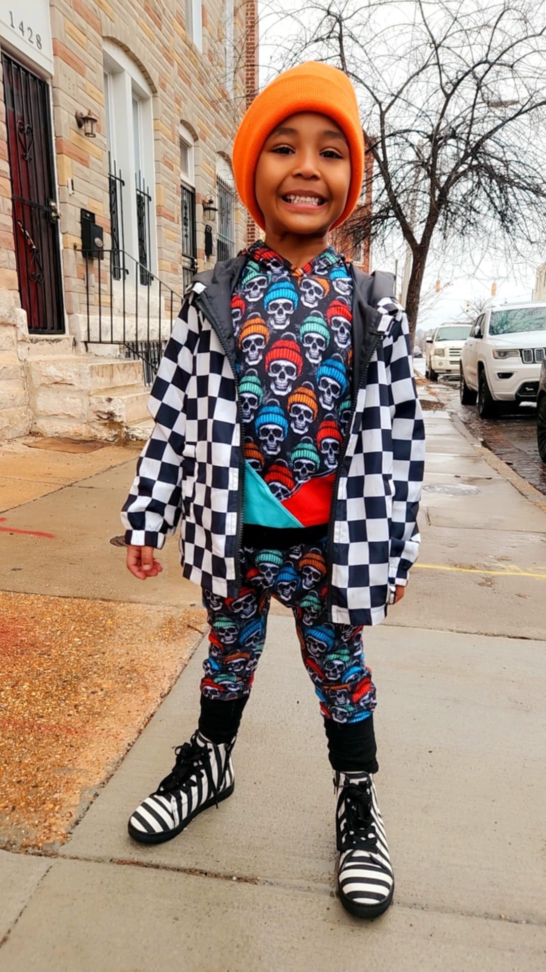 Winter Skulls in Teal Hoodie