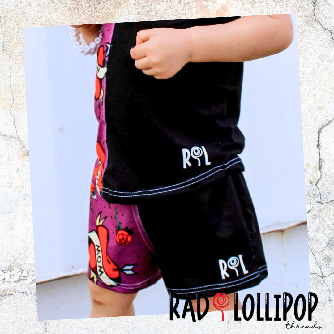 Mom Tattoo Color Block Everyday Shorts