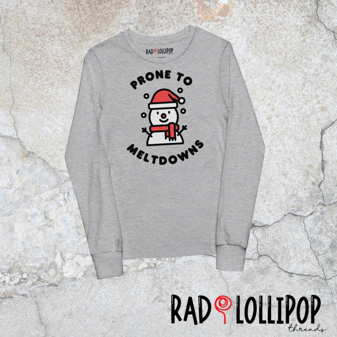 Prone to Meltdowns Youth Long Sleeve Printed Tee