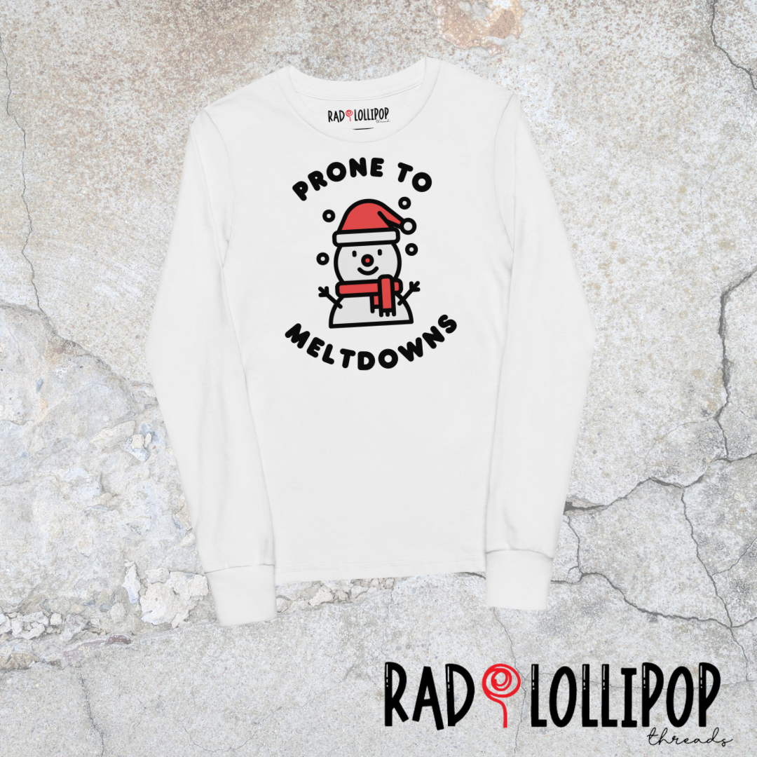 Prone to Meltdowns Youth Long Sleeve Printed Tee