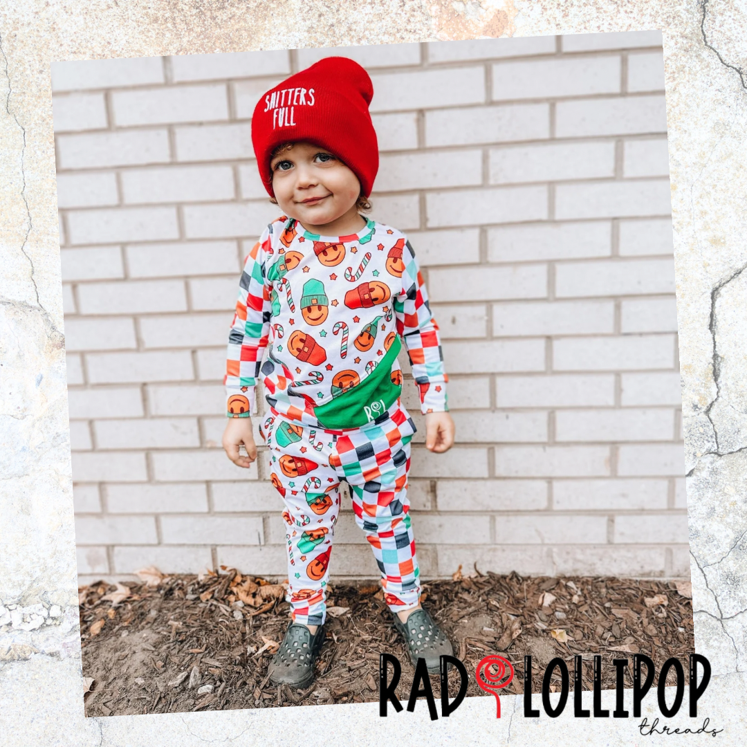 Candy Cane Smiley Crew Neck