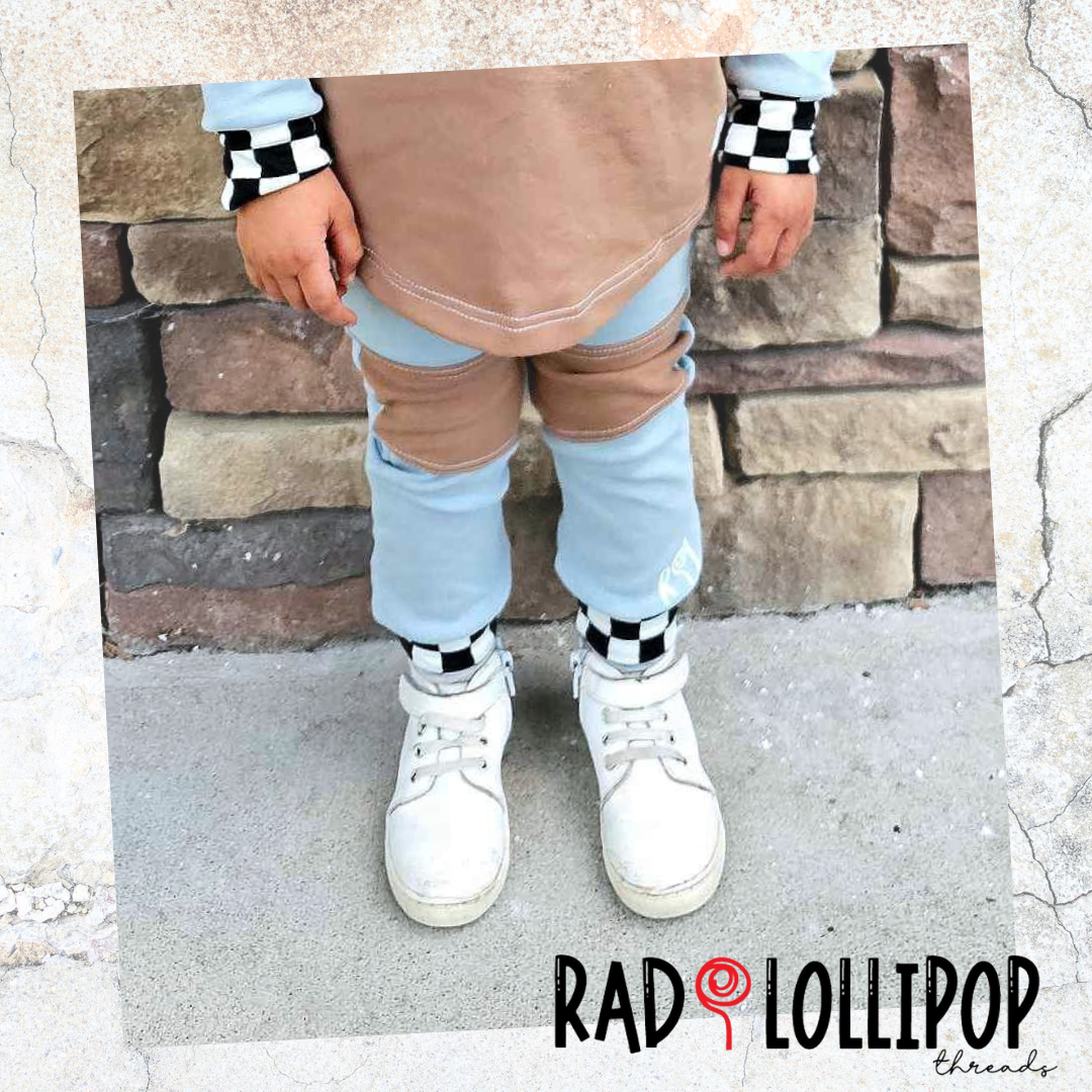 Blue and Mocha Colorblock Joggers