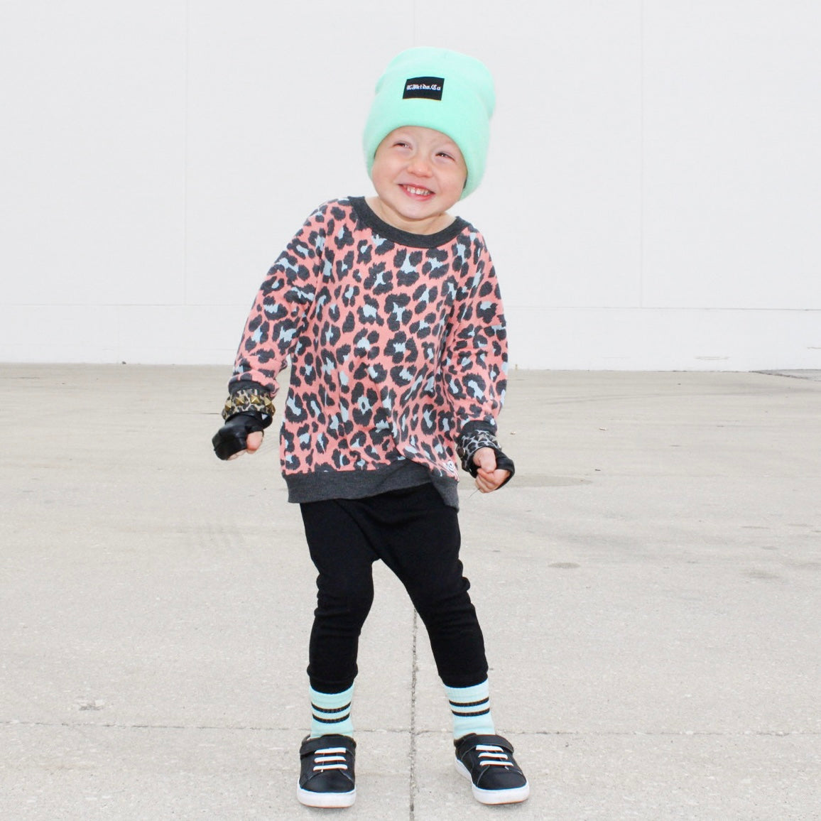 Peachy Leopard Dolman Tee