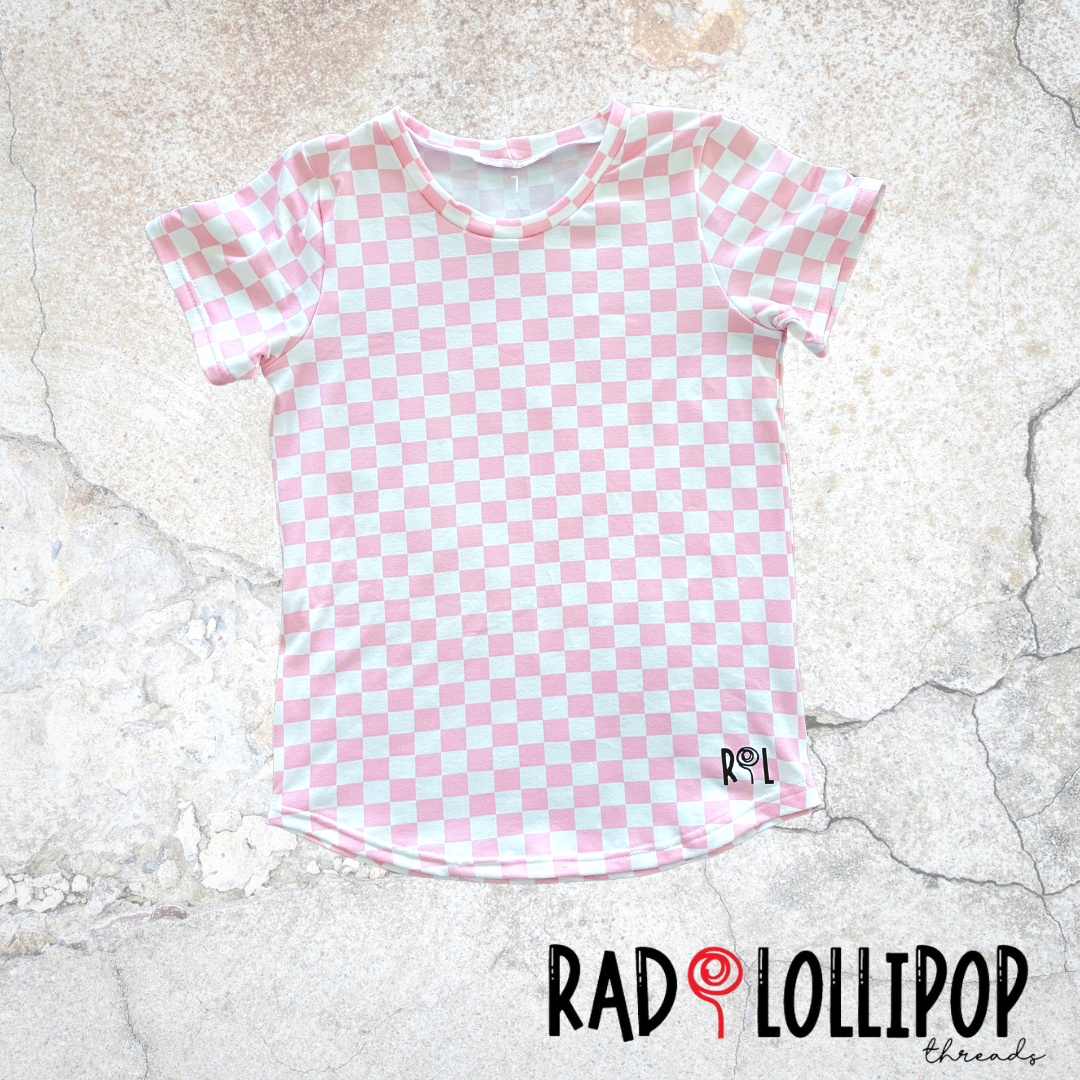 Pink Check Tee
