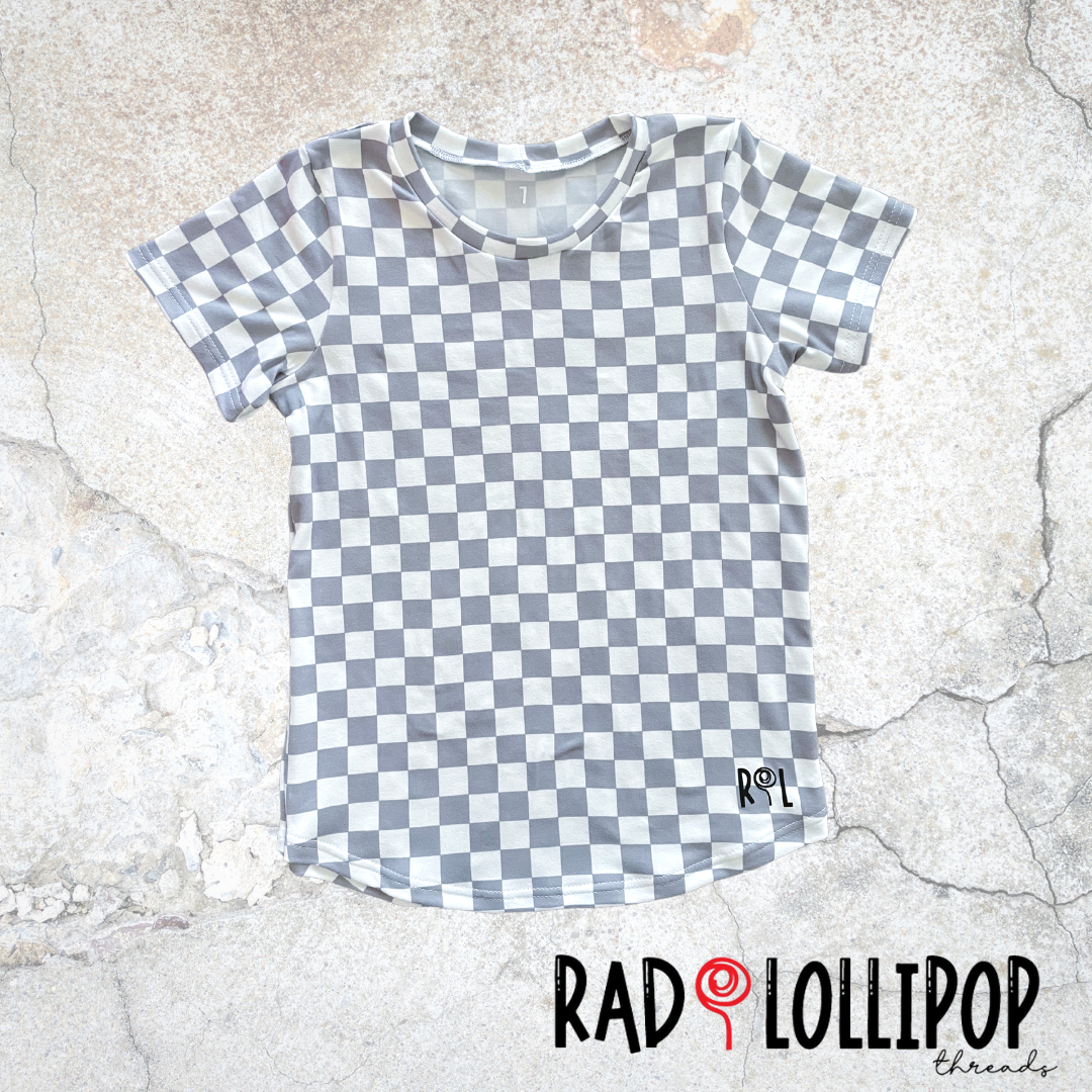Gray Check Tee