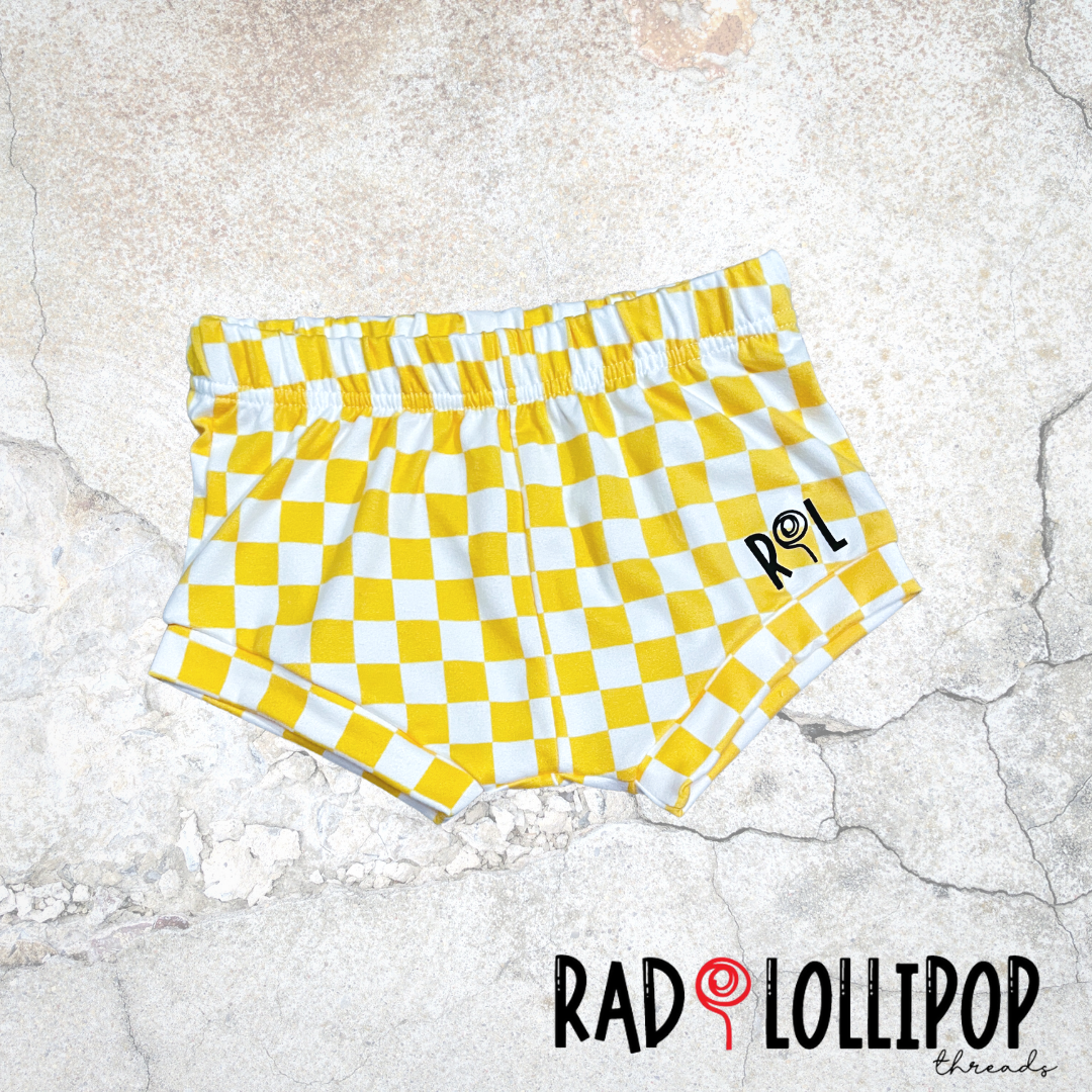 Yellow Check Shorties