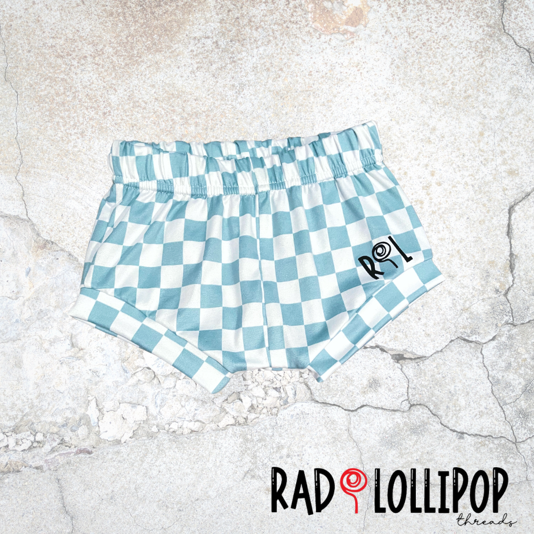 Teal Check Shorties