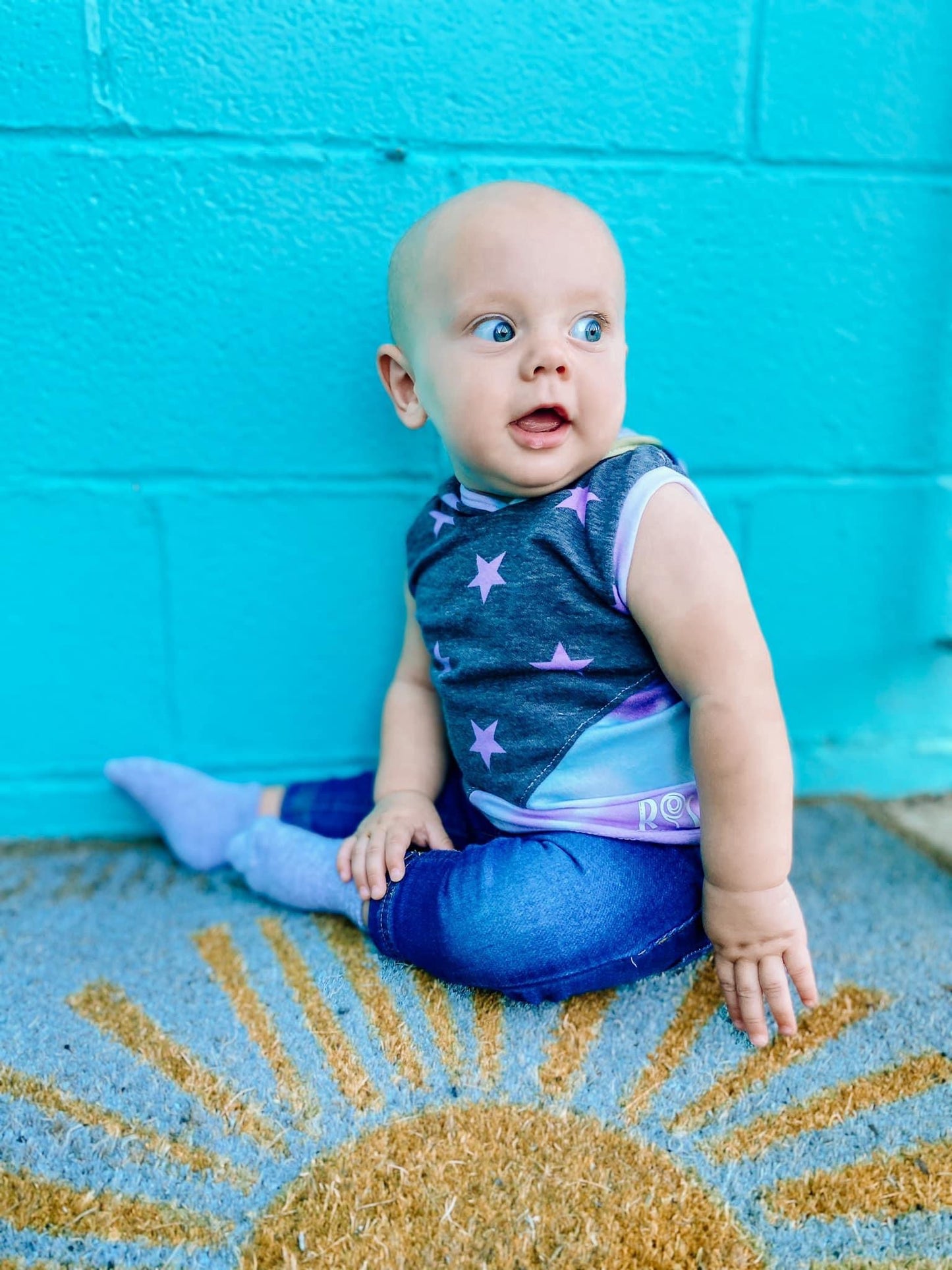 Lavender Stars Hooded Tank
