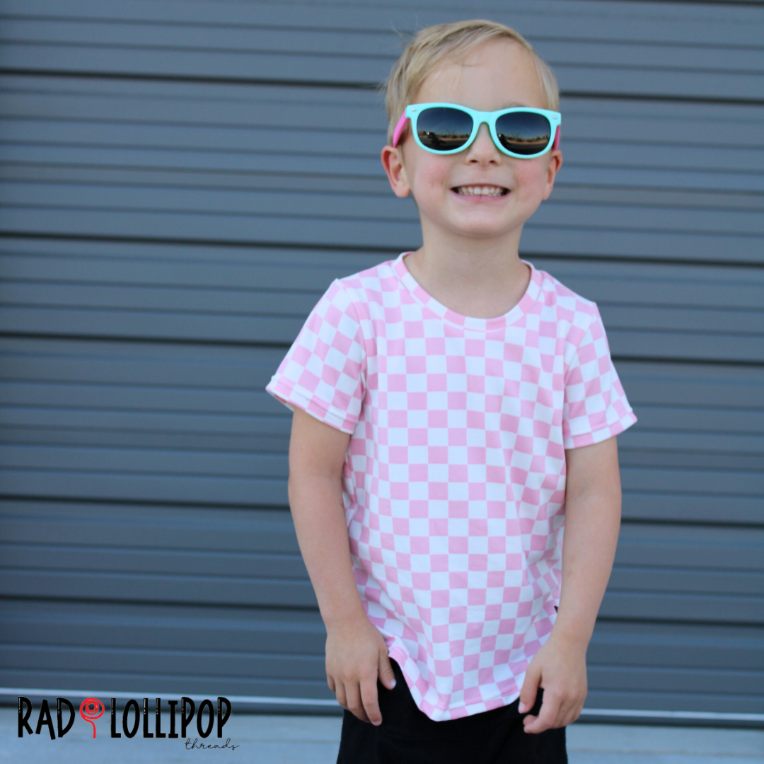 Pink Check Tee