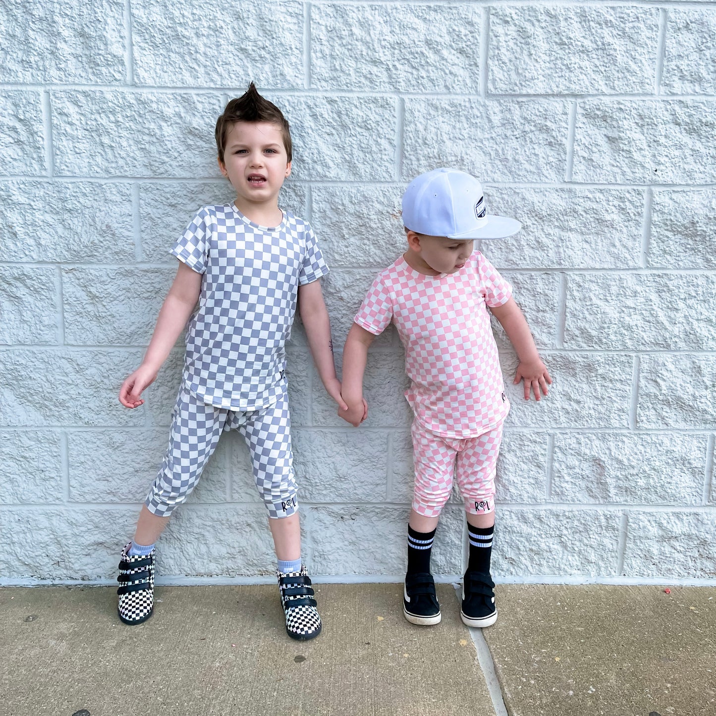 Gray Check Tee