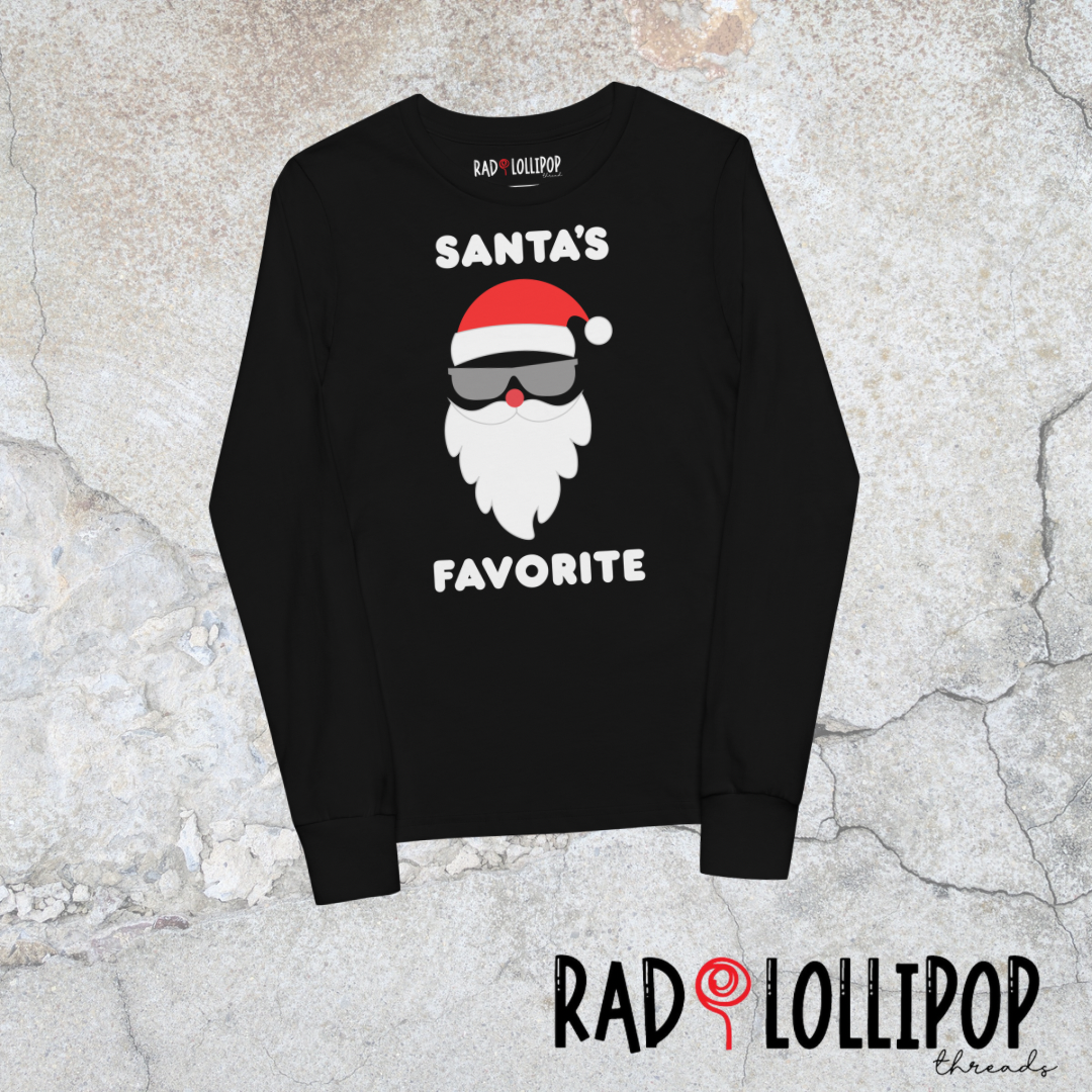 Santa’s Favorite Youth Long Sleeve Printed Tee