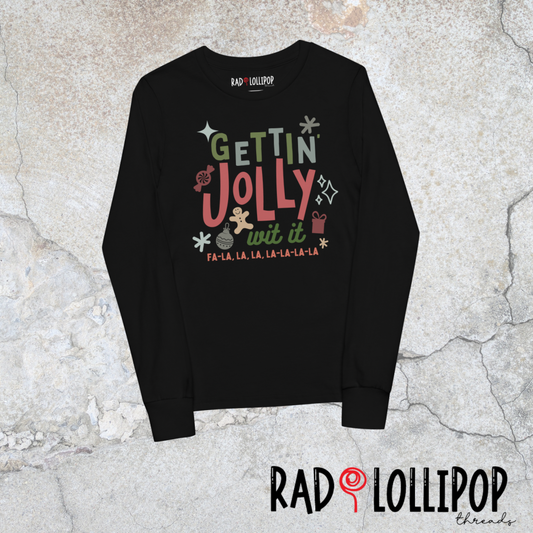Gettin’ Jolly Wit It Youth Long Sleeve Printed Tee